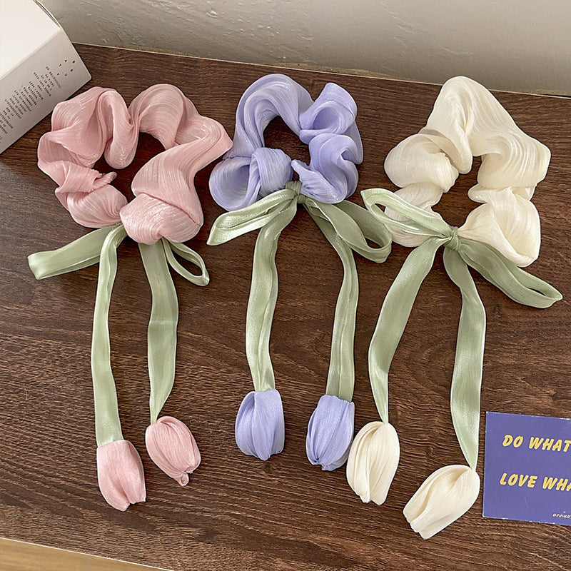 🌸🎀 3pc Tulip Scrunchie Set 🎀🌸