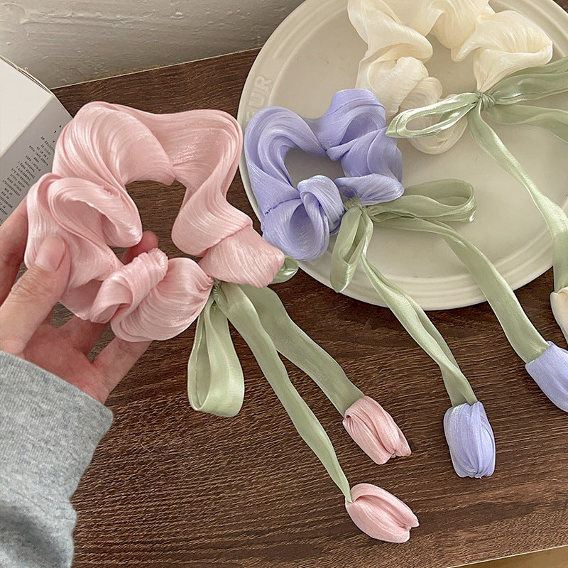 🌸🎀 3pc Tulip Scrunchie Set 🎀🌸