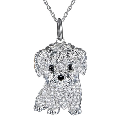 🐶✨ Cute Dog Crystal Pendant Necklace ✨🐶