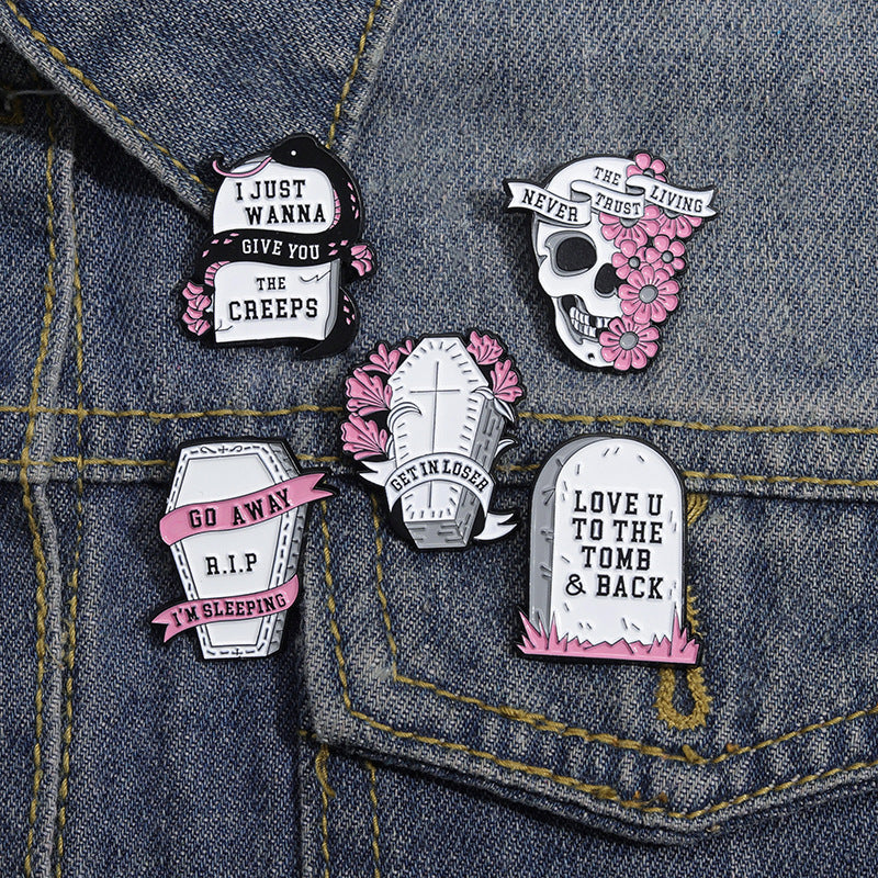 🖤 Pink Gothic 4pc Brooch Pin Badge Set  🖤