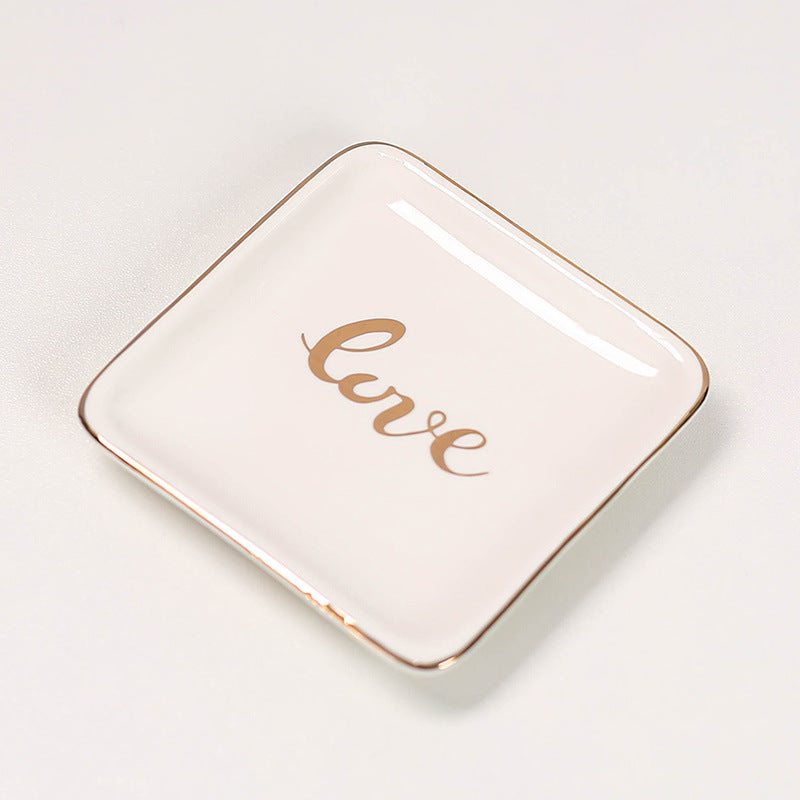 🤍 2pc Palm Ceramic & Love Storage Tray Set 🤍