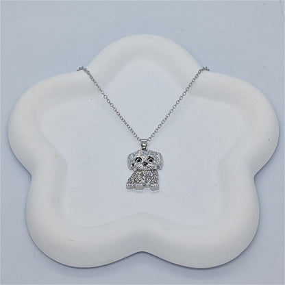🐶✨ Cute Dog Crystal Pendant Necklace ✨🐶