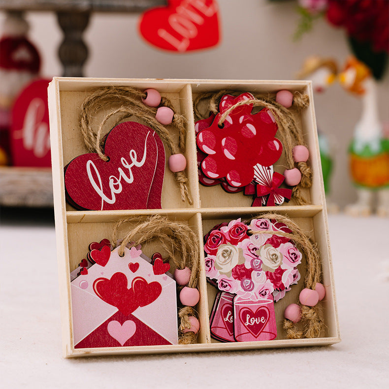 💘 Romantic Wood Hanging Ornaments 💘