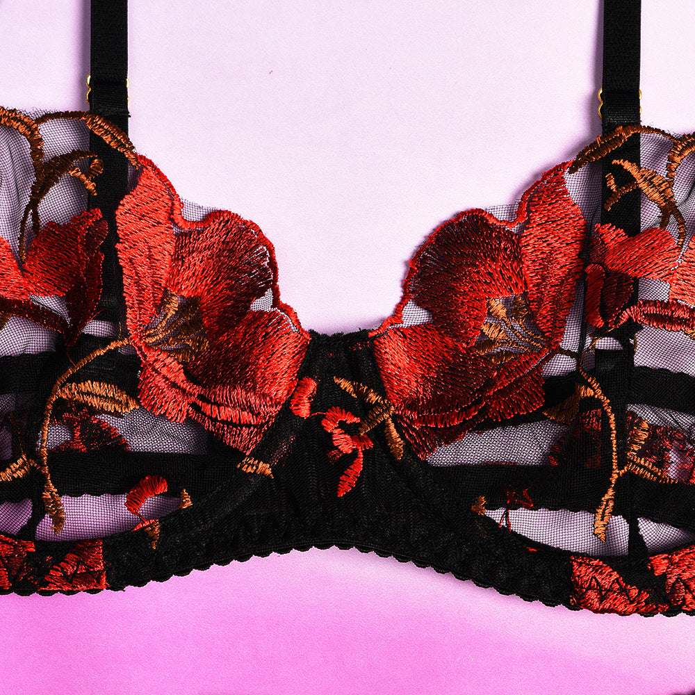 🌹  Embroidered Flower Lingerie Set 🌹