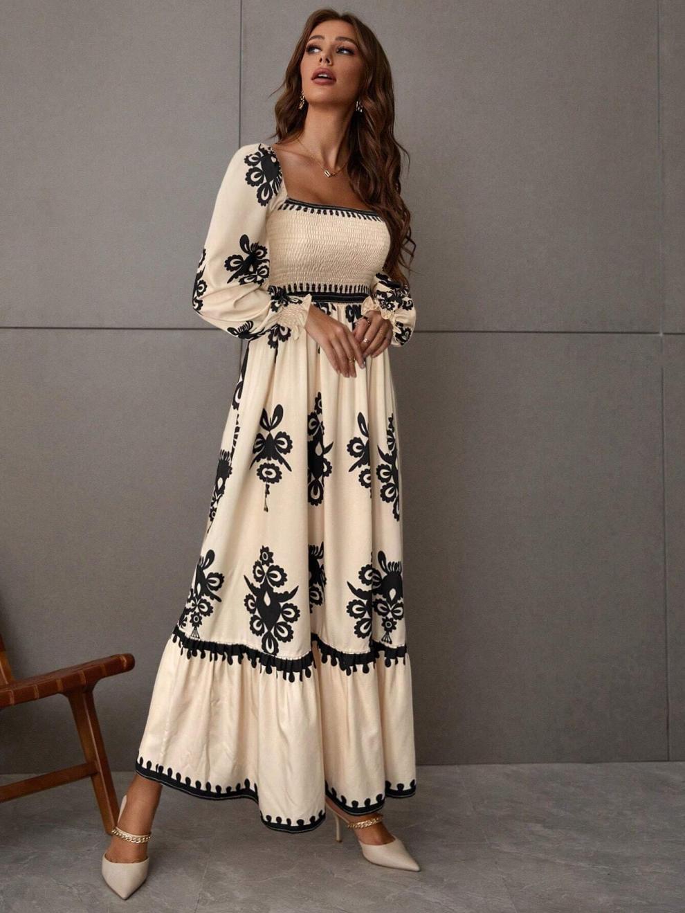 Ladies Elegant Apricot Dress