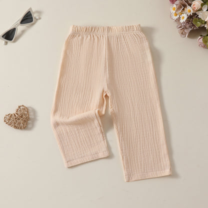 💕👧 2pc Simple Style Cotton & Linen Girls Clothing Set 👧💕