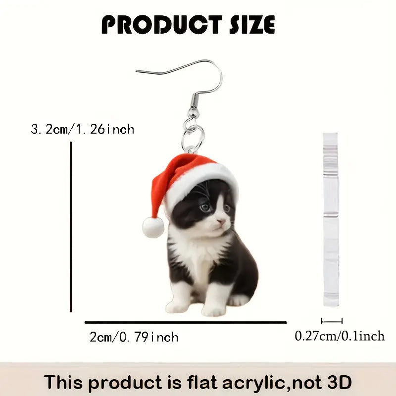 🎅🐱 Purr-fectly Festive Earrings 🐱🎅