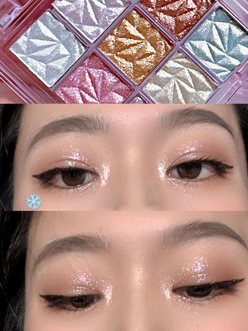 💎 Iridescent Pearl Glitter Eyeshadow Palette 💎