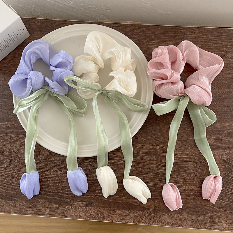 🌸🎀 3pc Tulip Scrunchie Set 🎀🌸