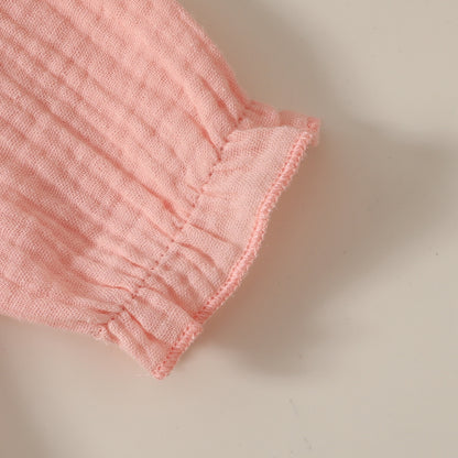 💕👧 2pc Simple Style Cotton & Linen Girls Clothing Set 👧💕