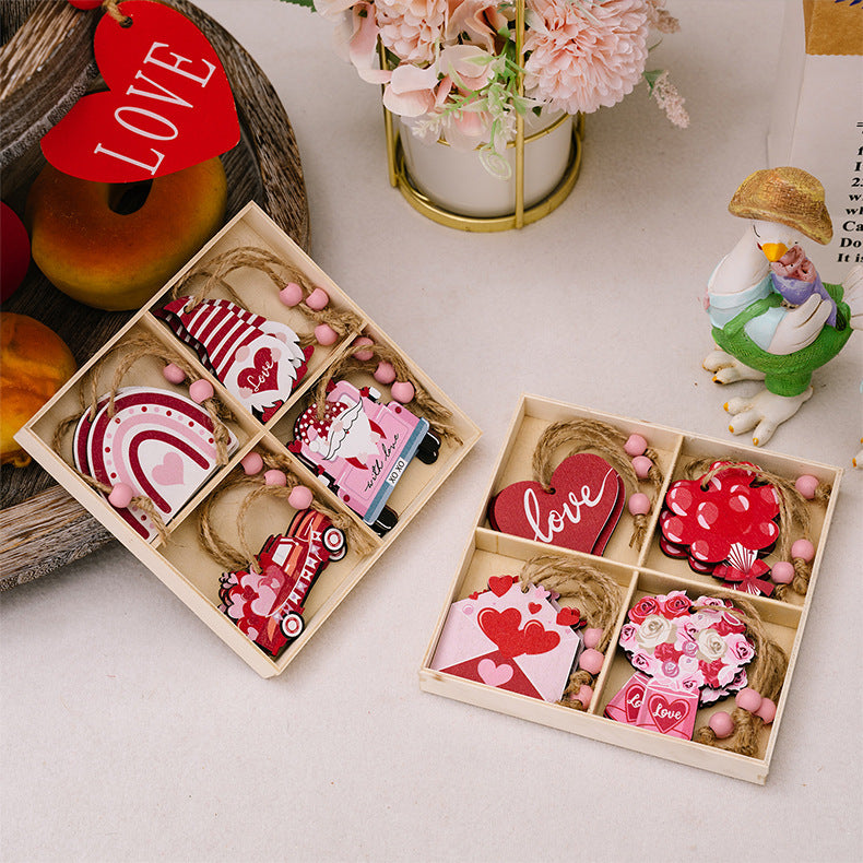 💘 Romantic Wood Hanging Ornaments 💘