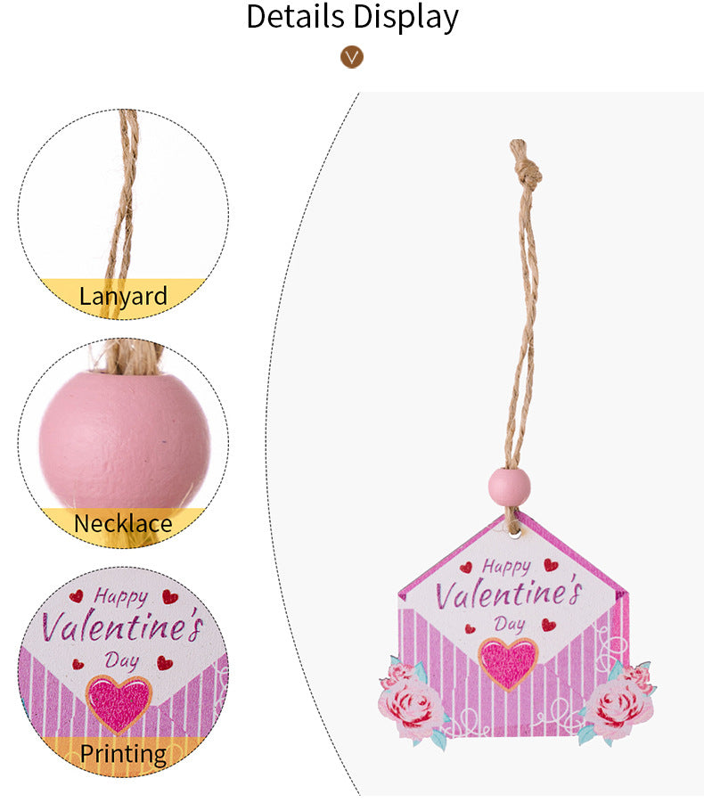 💘 Romantic Wood Hanging Ornaments 💘