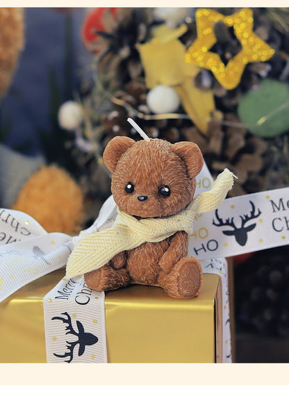 🐻🕯️ 2pc Pear & Freesia Scented 3D Teddy Candle Set 🕯️🐻
