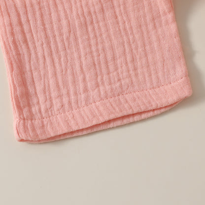 💕👧 2pc Simple Style Cotton & Linen Girls Clothing Set 👧💕