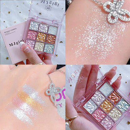💎 Iridescent Pearl Glitter Eyeshadow Palette 💎