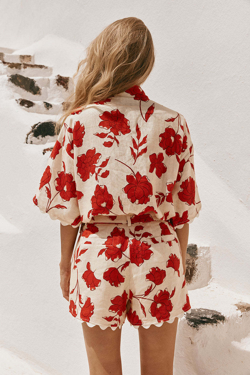 ❤️ Simple Style Flower Linen-Look Shorts Co-Ord Set ❤️