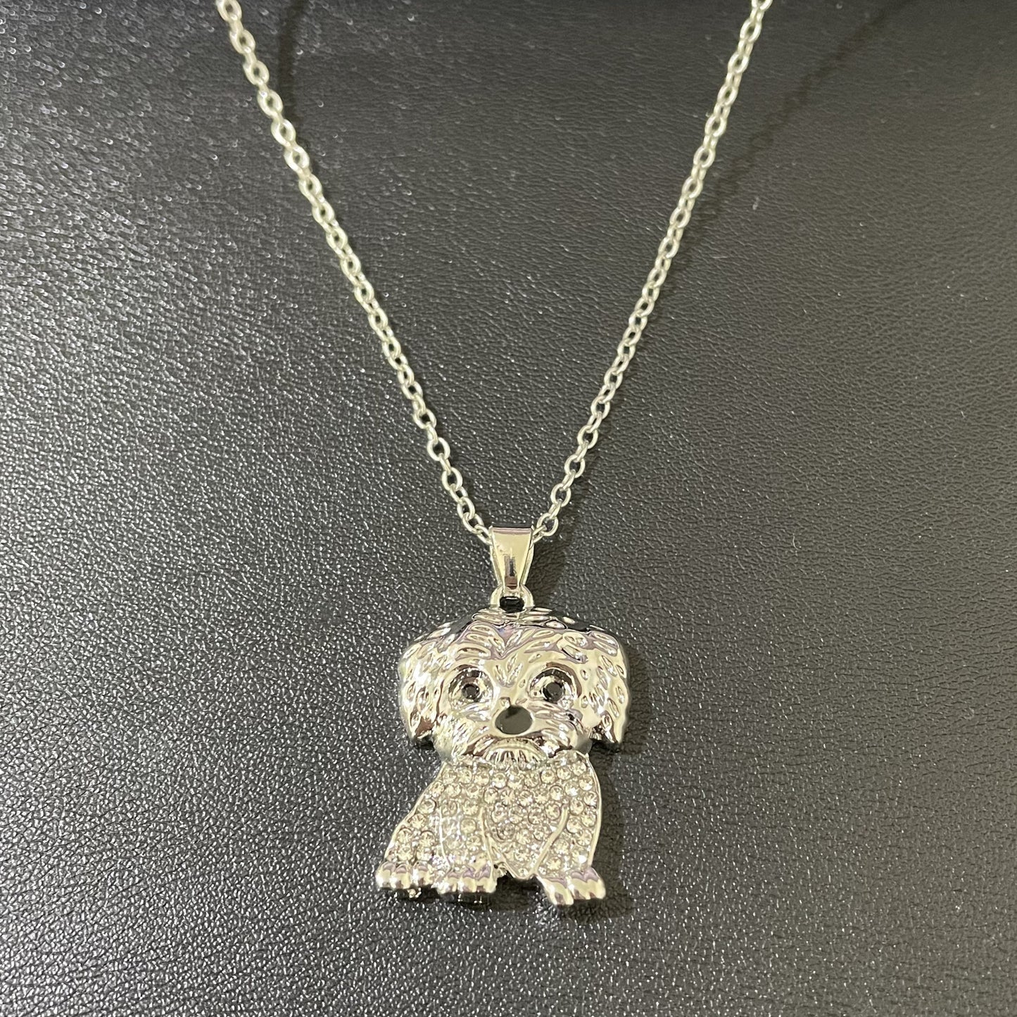 🐶✨ Cute Dog Crystal Pendant Necklace ✨🐶