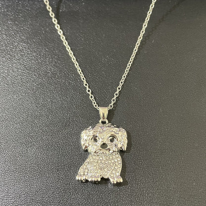 🐶✨ Cute Dog Crystal Pendant Necklace ✨🐶