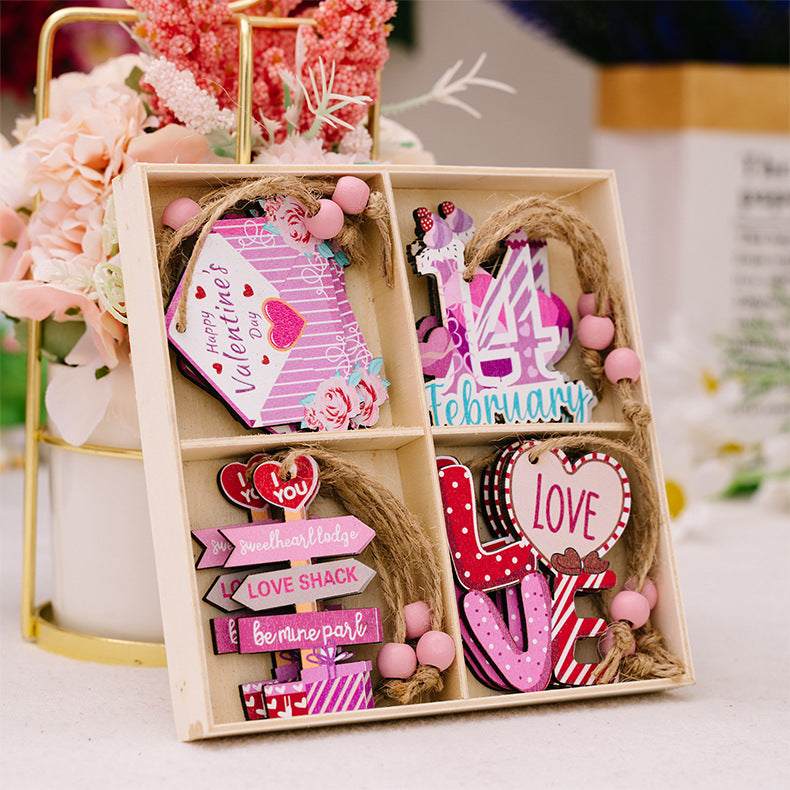 💘 Romantic Wood Hanging Ornaments 💘