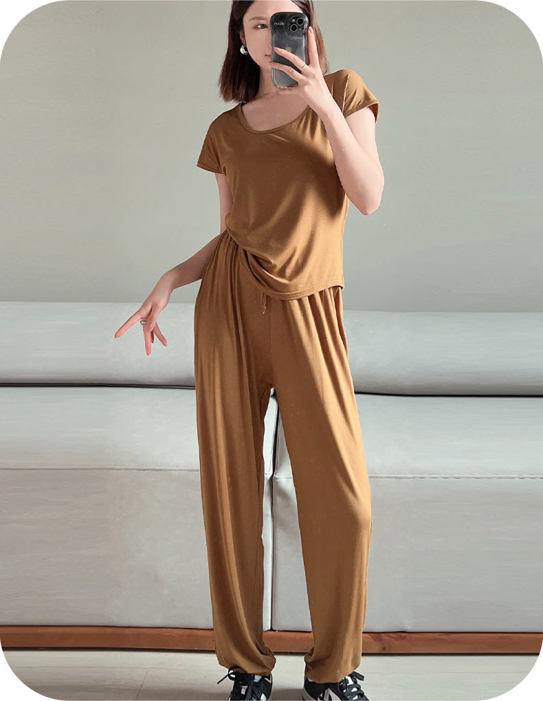 Plain T-Shirt Loungewear Sets