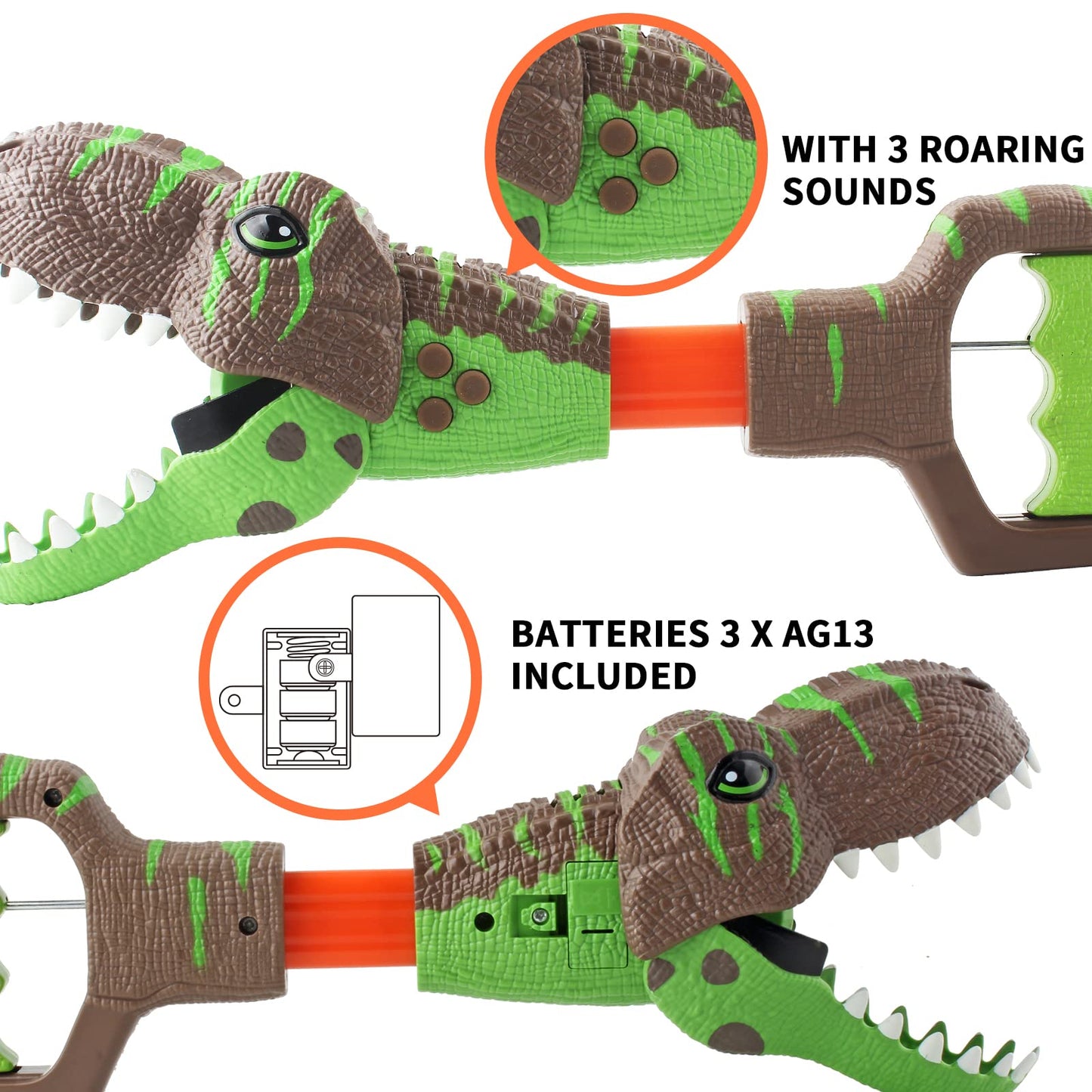 34cm Dinosaur Chomper Toy with Lights & Sounds Grabber Claw