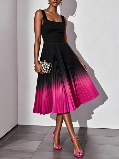 👗 Elegant Ombre Sleeveless Midi Dress 👗