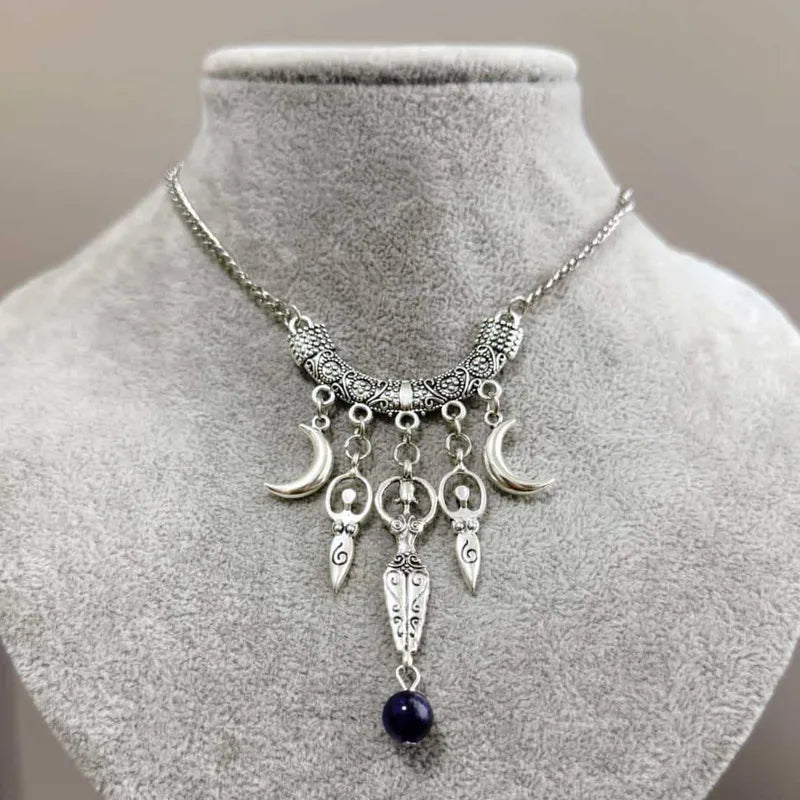 🌙 Spiral Goddess Moon Necklace 🌙