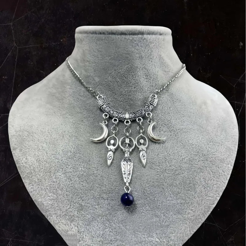 🌙 Spiral Goddess Moon Necklace 🌙
