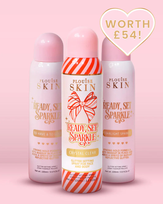 Ready Set Sparkle Glitter Setting Spray Trio - Worth £54