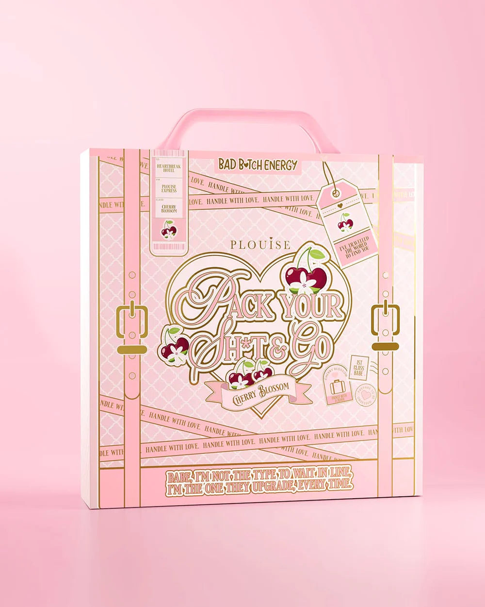 Pack Your Sh*t And Go Suitcase - Cherry Blossom - Worth £104