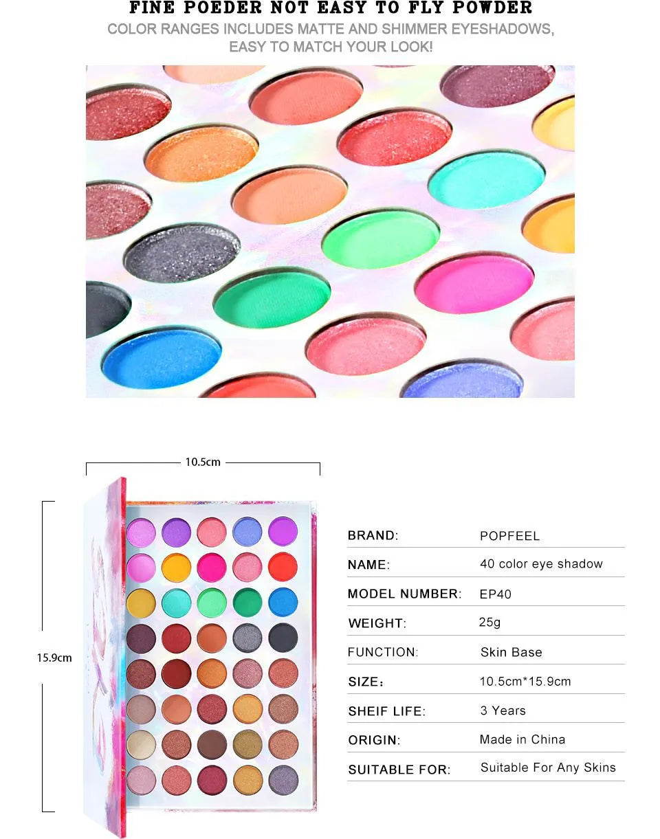🎨 POPFEEL 40-Colour Eyeshadow Palette 🎨