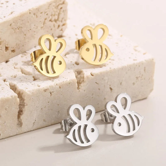 🐝 18K Gold Plated/Stainless Steel Bee Ear Studs 🐝