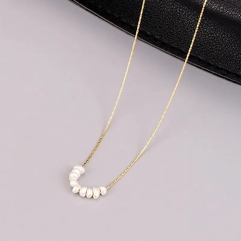 🌊  18K Gold PVD Freshwater Pearl Necklace 🌊