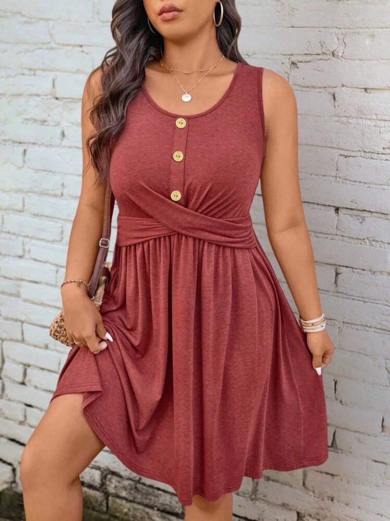 👗 A-Line Dress – Button Detail 👗
