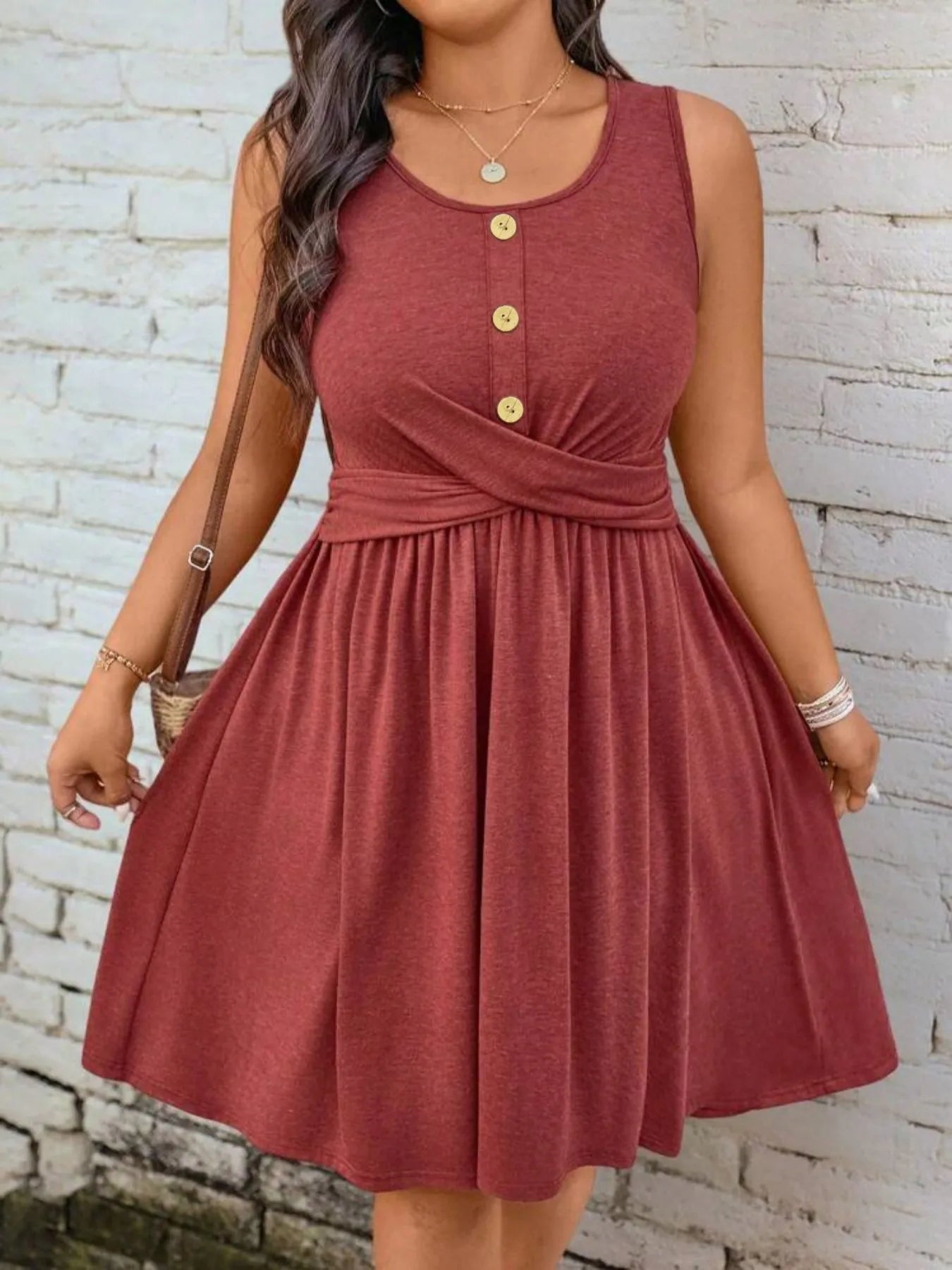 👗 A-Line Dress – Button Detail 👗