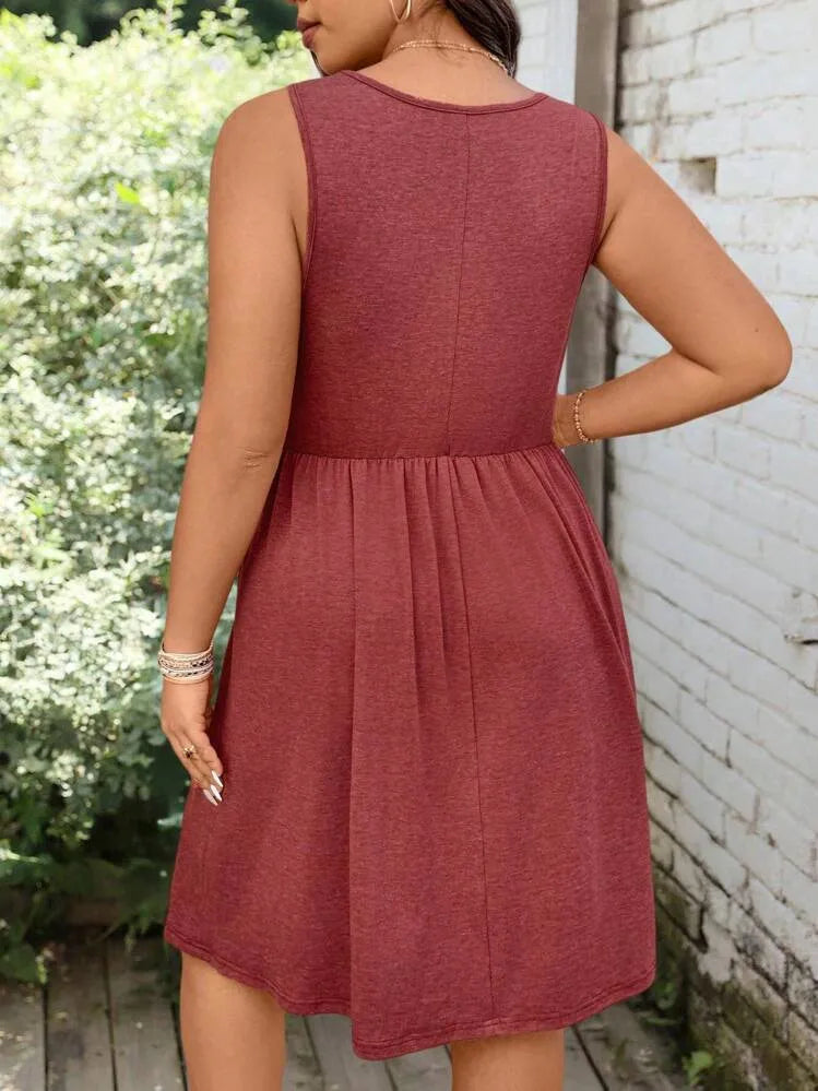 👗 A-Line Dress – Button Detail 👗