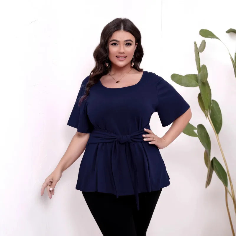 👚✨ Women’s Short Sleeve Round Neck Slimming Top ✨👚