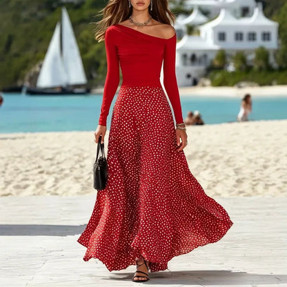 🤍 2pc Polka Dot Skirt Co-Ord Set (Multiple Colour Choices!) 🤍