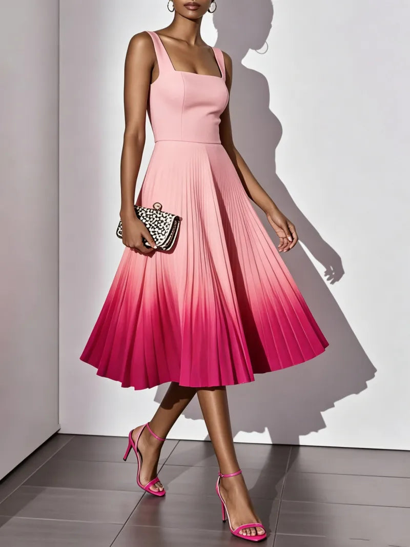 👗 Elegant Ombre Sleeveless Midi Dress 👗