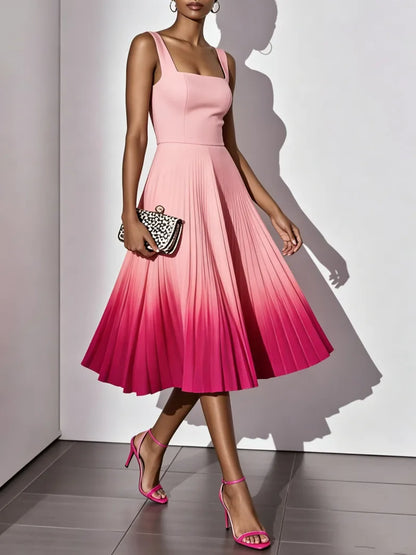 👗 Elegant Ombre Sleeveless Midi Dress 👗