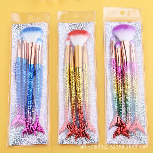 🧜 4pc Mermaid Tail Makeup Brush Set  🧜
