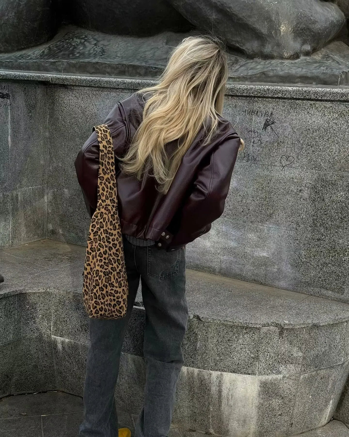 Casual Pleather Jacket With Zipper