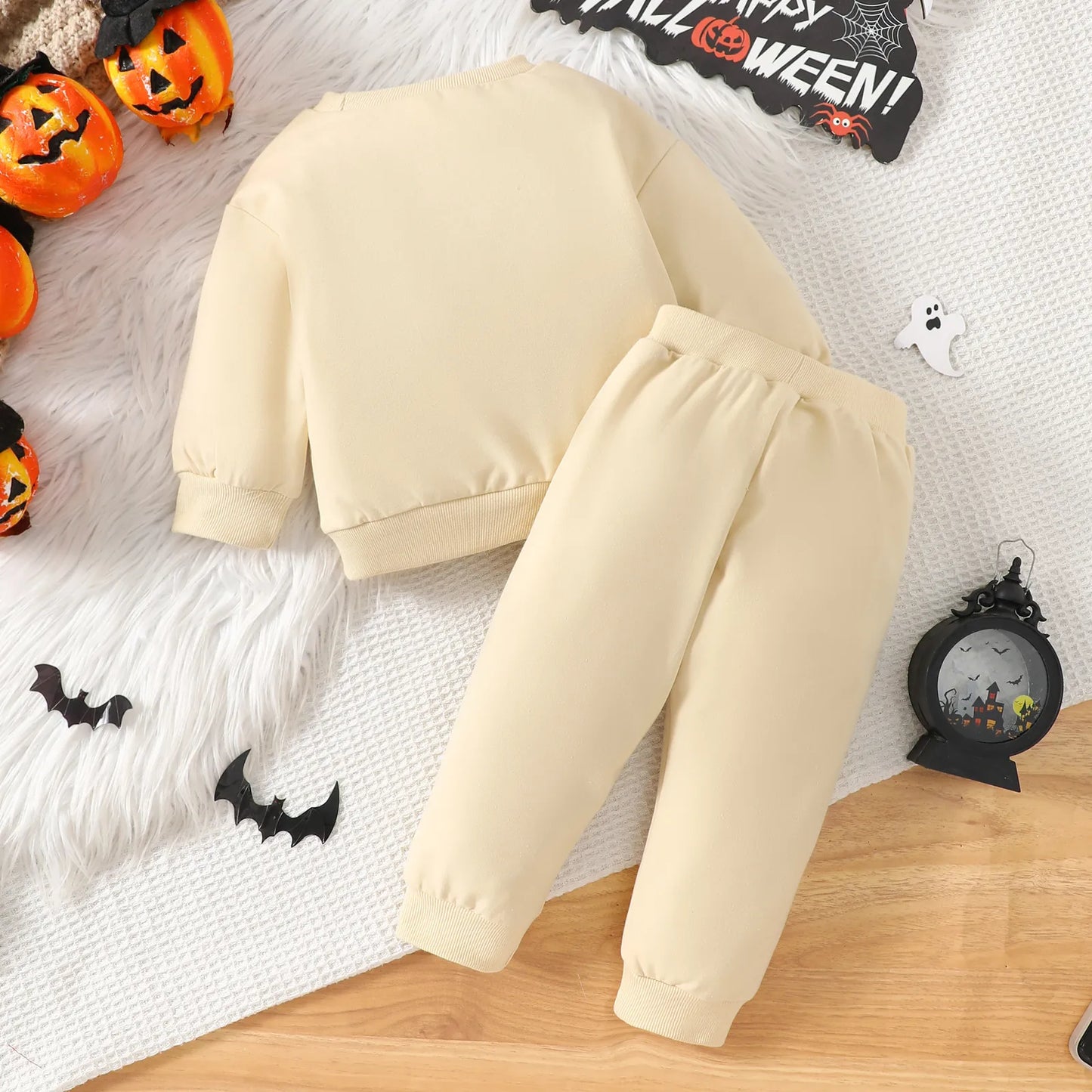 🧙 Purple Ghost & Beige Wizard Kids Tracksuits 👻