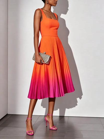 👗 Elegant Ombre Sleeveless Midi Dress 👗