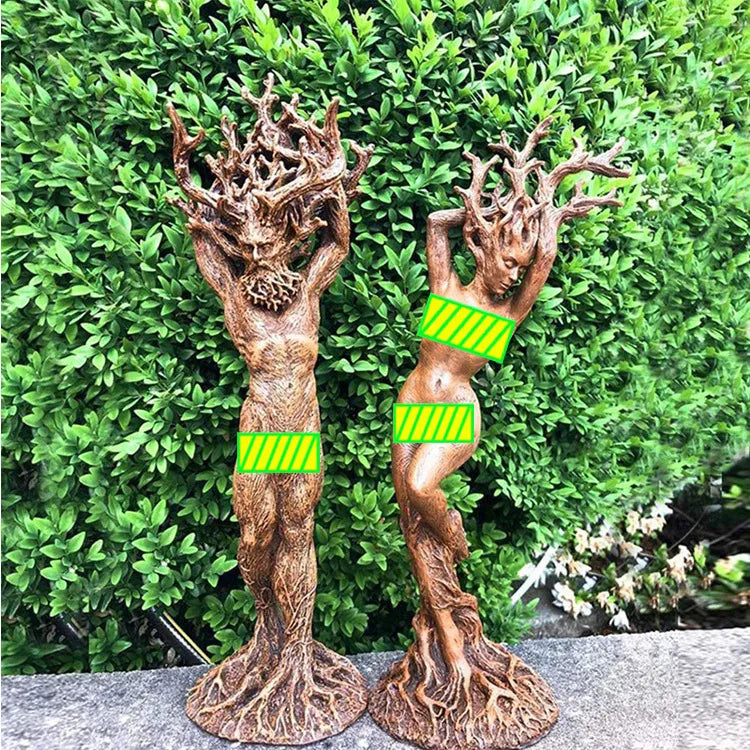🌿 Pagan Naked God & Goddess Resin Statue Set 🌿
