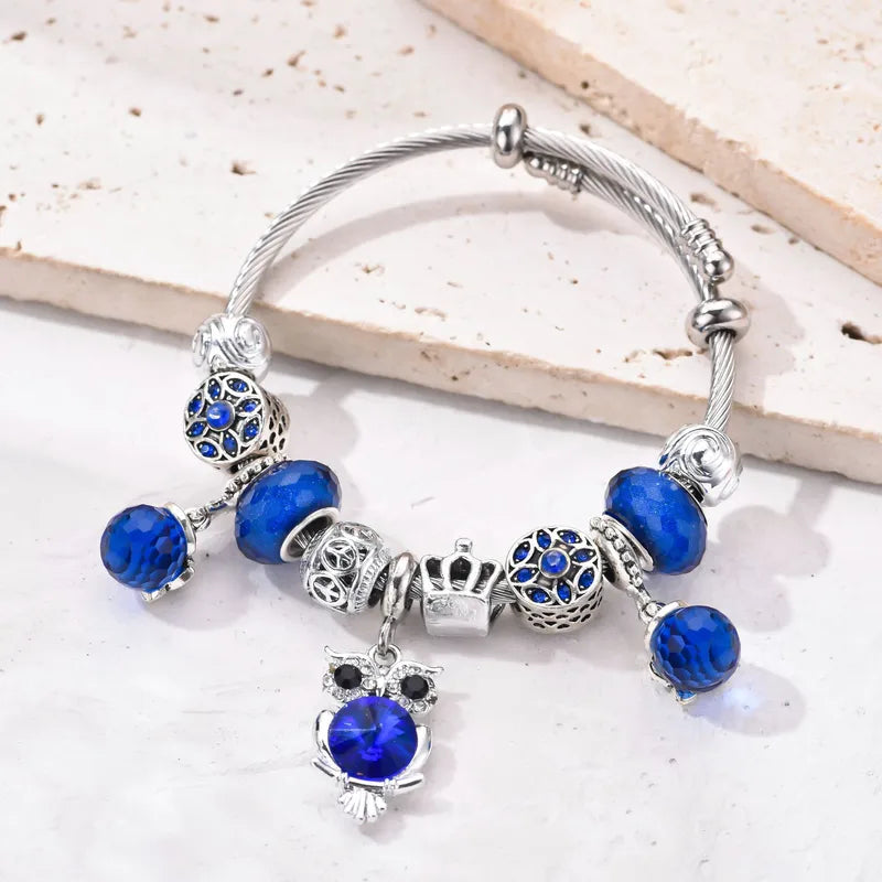 🦉💙 Blue Owl Charm Bracelet 💙🦉