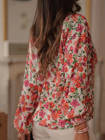 🌹 Retro Patchwork Rose Print Long Sleeve Shirt 🌹