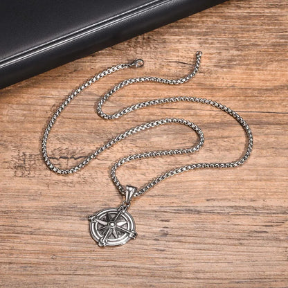 🧭 Retro Punk Compass Necklace 🧭