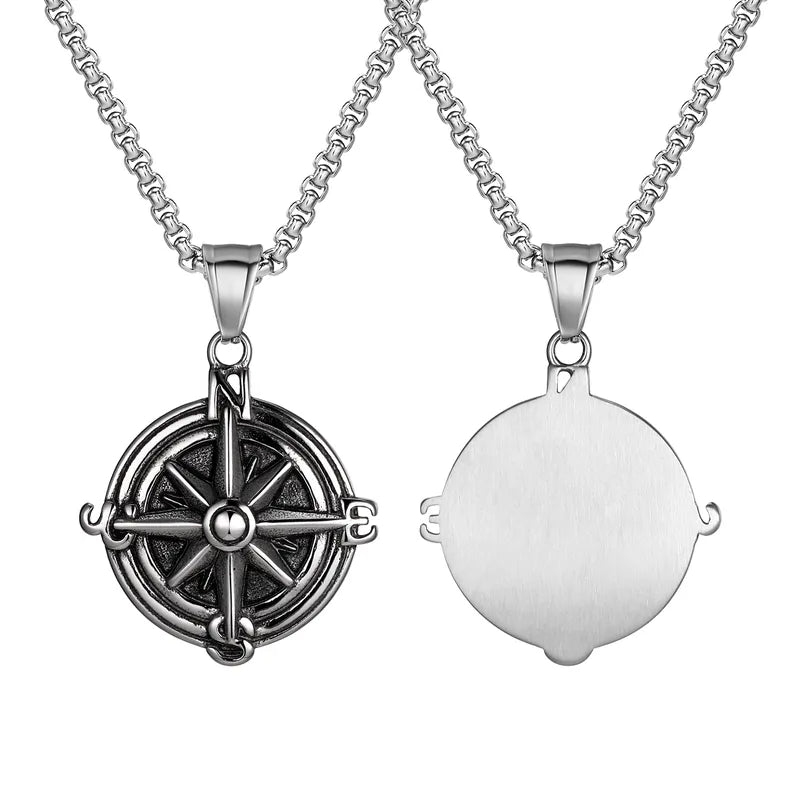 🧭 Retro Punk Compass Necklace 🧭