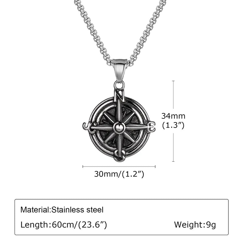 🧭 Retro Punk Compass Necklace 🧭